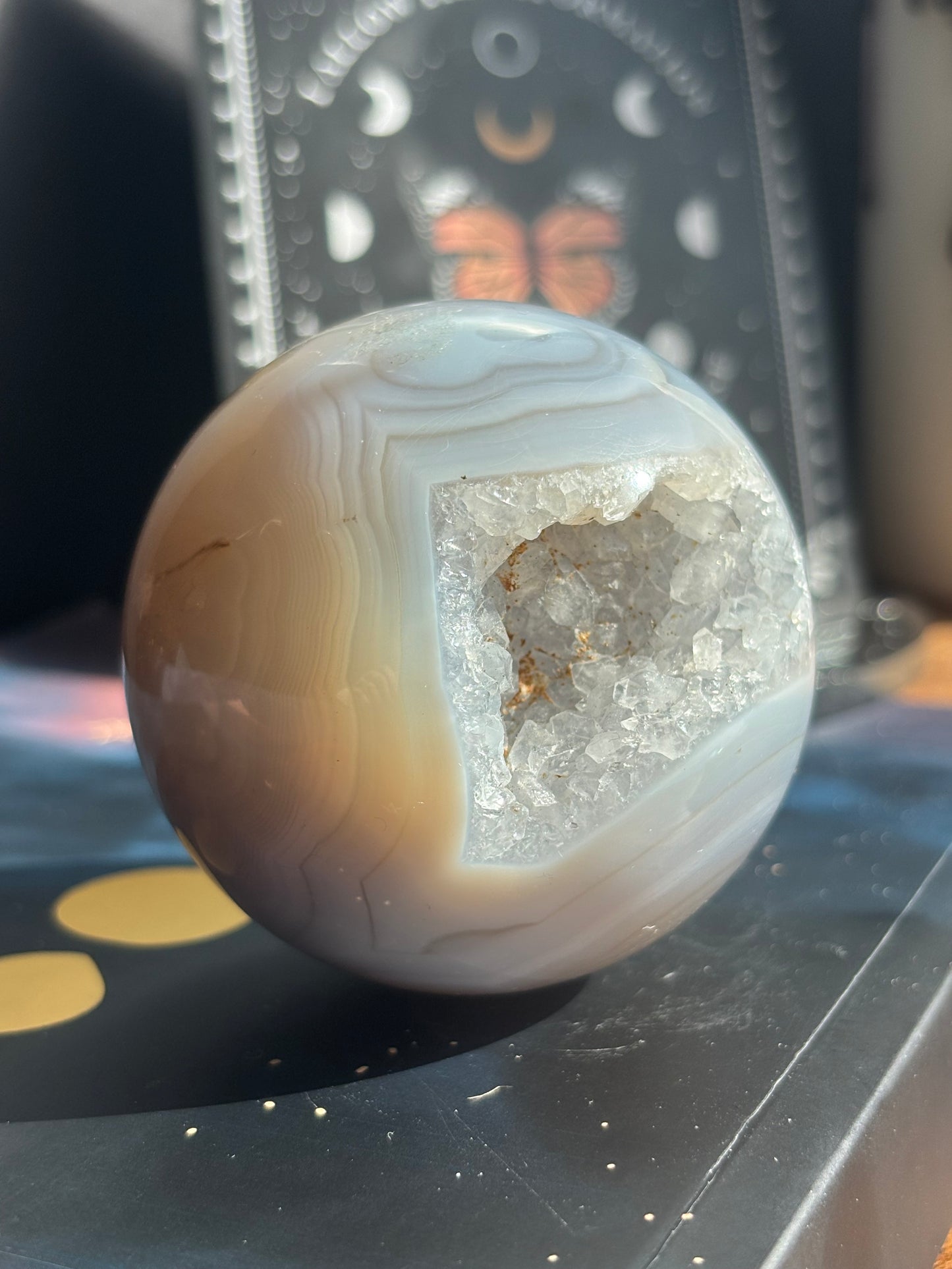 Grey Agate Druzy Sphere