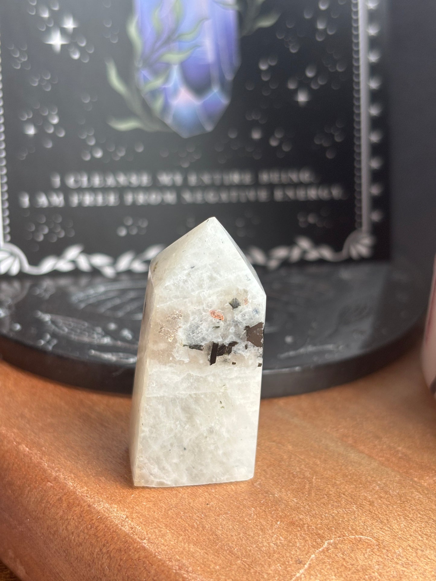 Mini Rainbow Moonstone Square Point