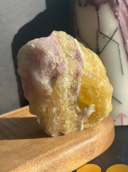 Yellow Fluorite Half-Polished Piece