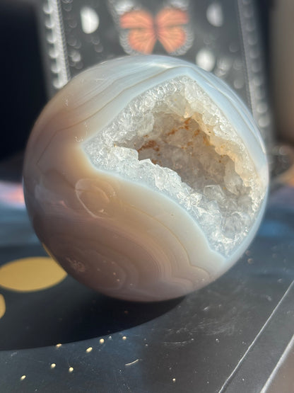 Grey Agate Druzy Sphere