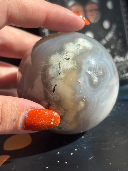 Grey Agate Druzy Sphere