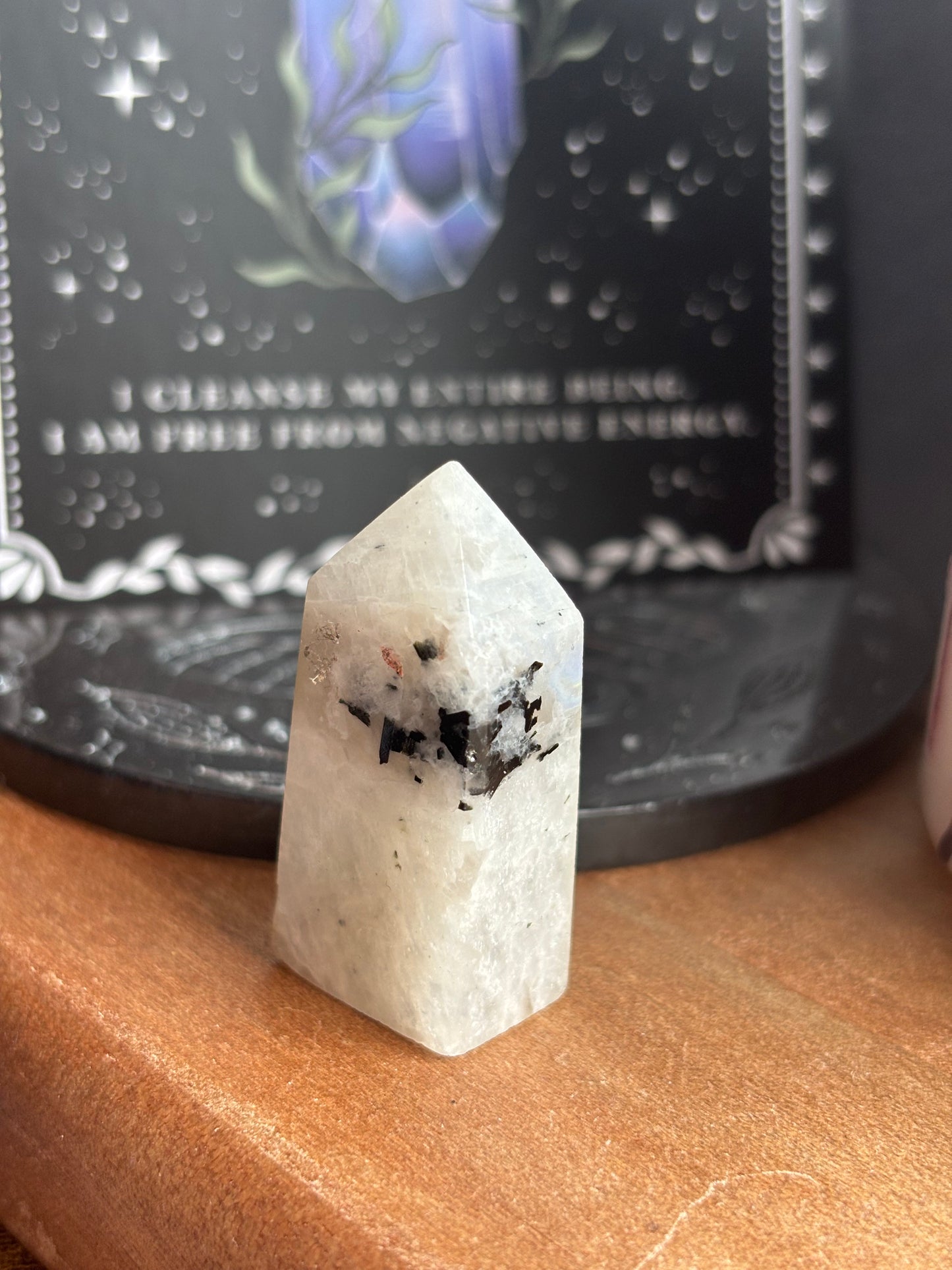 Mini Rainbow Moonstone Square Point