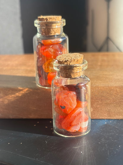 Mini Jar of Carnelian Chips