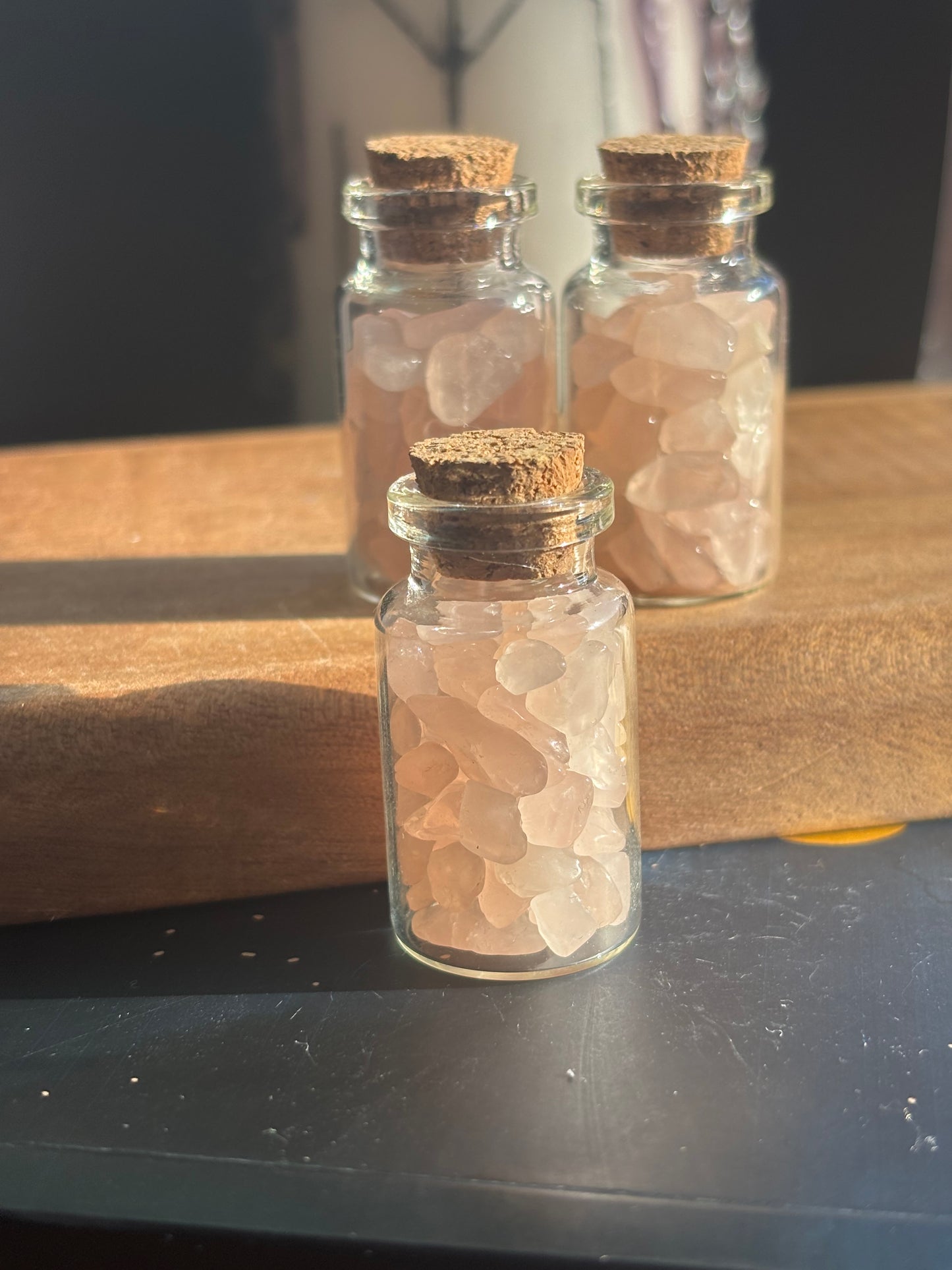 Mini Jar of Rose Quartz Chips