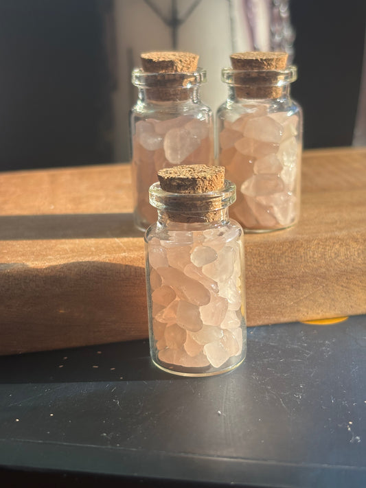 Mini Jar of Rose Quartz Chips