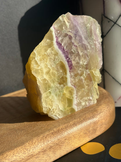 Yellow Fluorite Half-Polished Piece