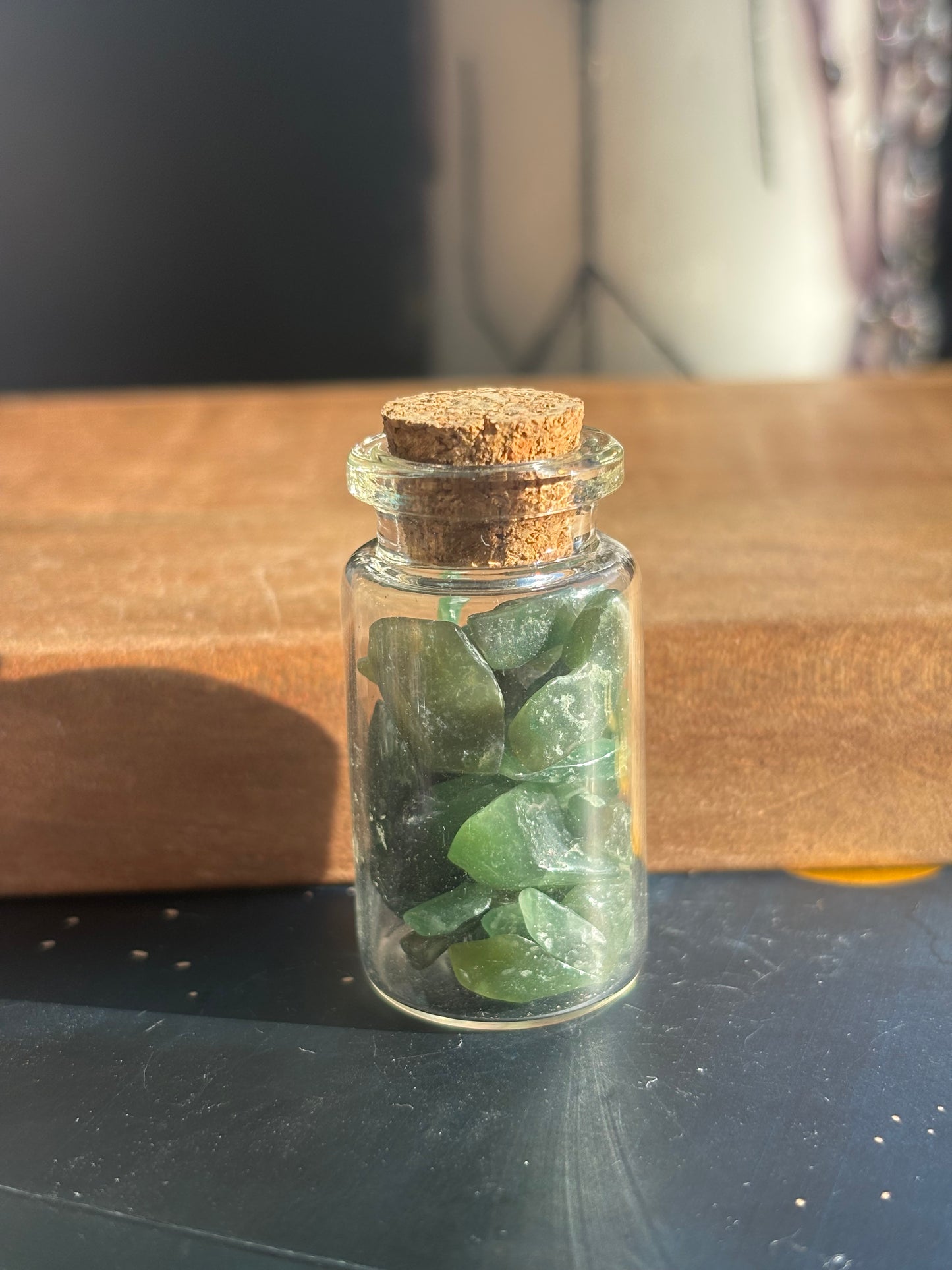 Mini Jar of Green Aventurine Chips