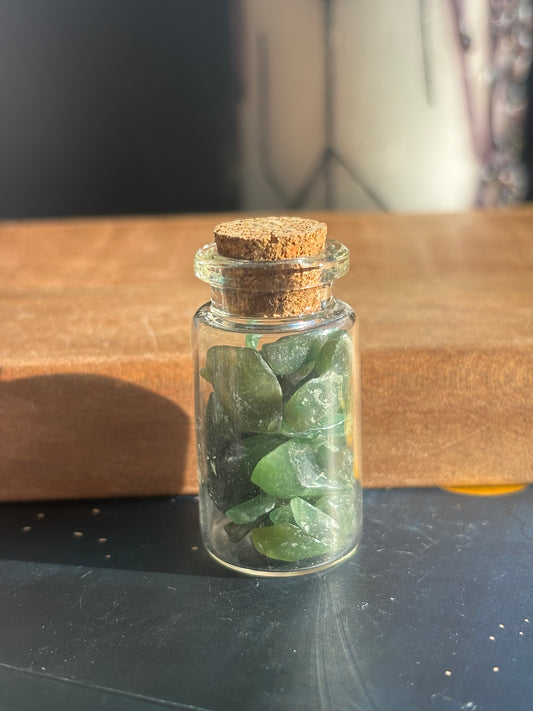 Mini Jar of Green Aventurine Chips