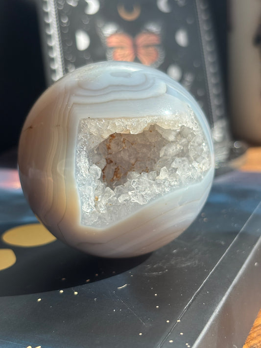 Grey Agate Druzy Sphere