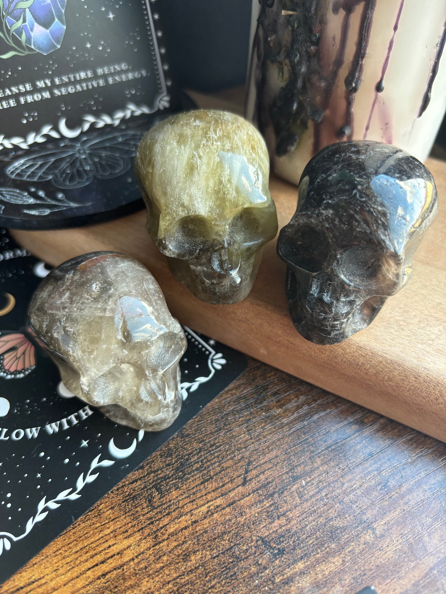 Smoky Citrine Skull