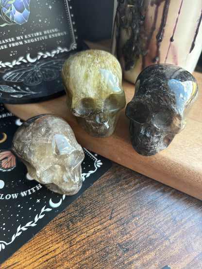 Smoky Citrine Skull