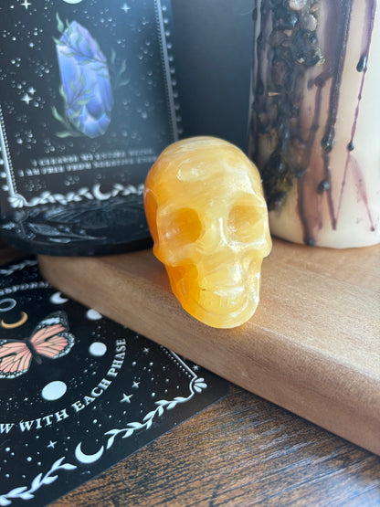 Honey Calcite Skull