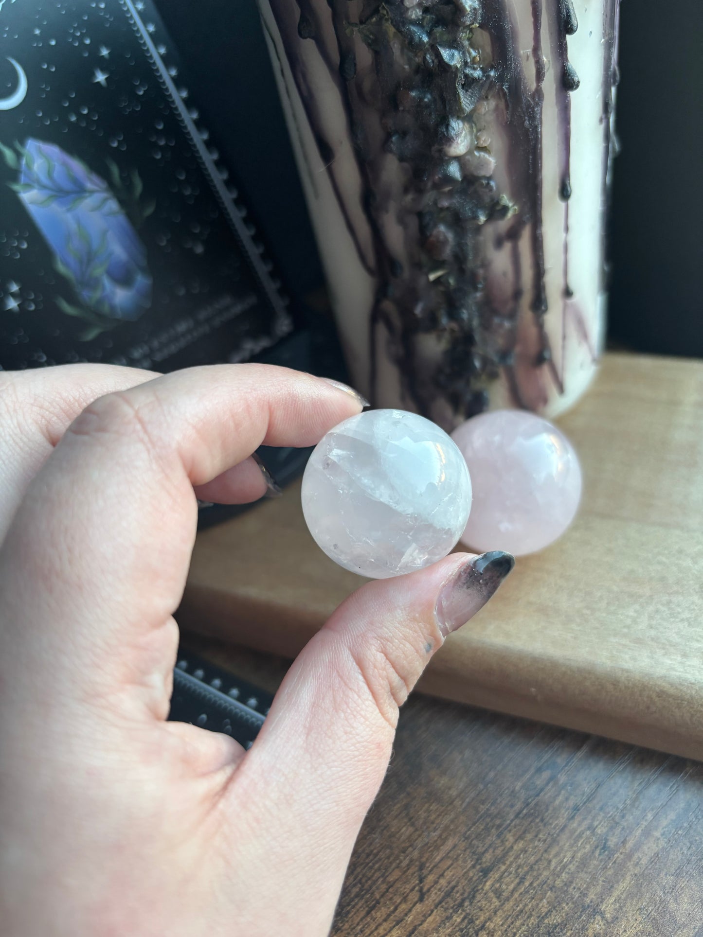 Midi Rose Quartz Sphere (a)
