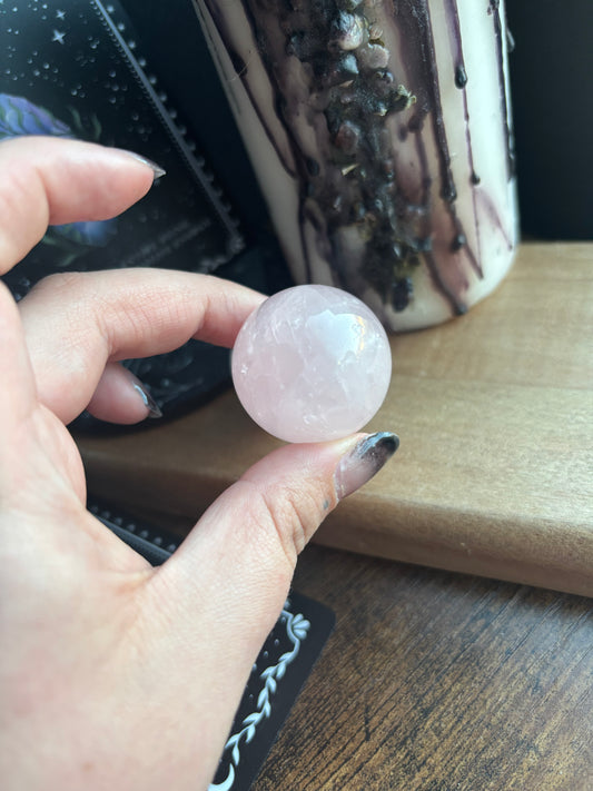Midi Rose Quartz Sphere (b)