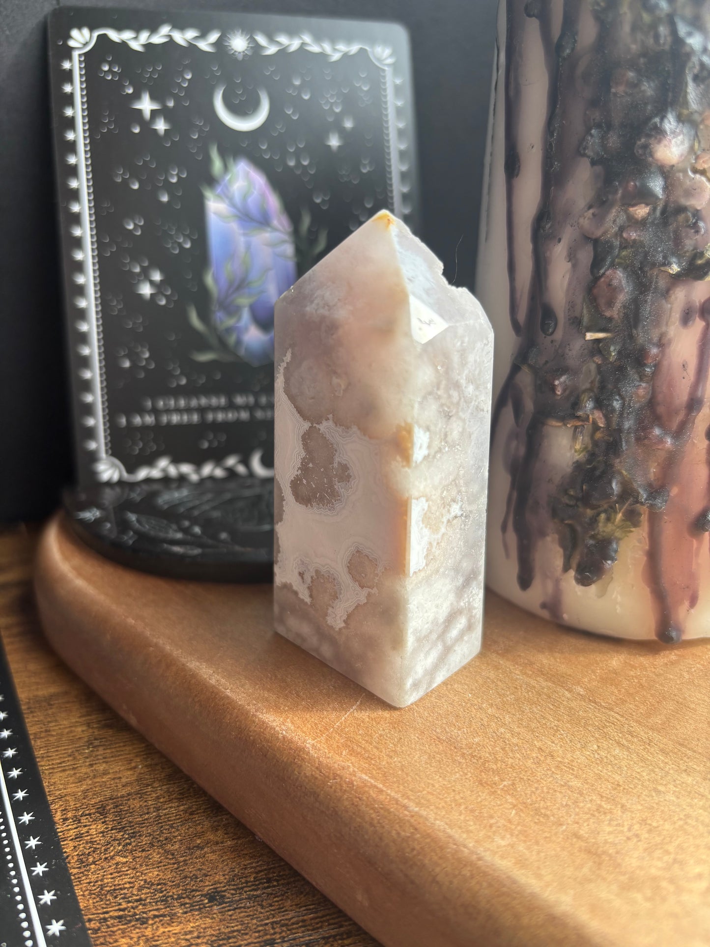 Flower Agate Obelisk