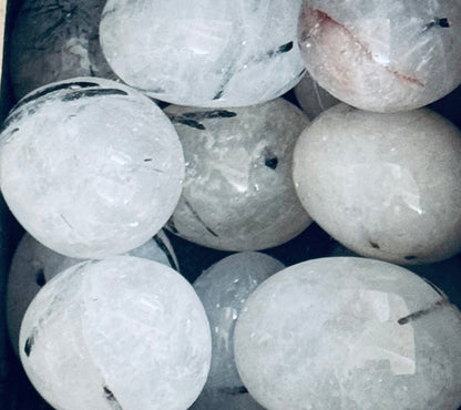 Tourmalinated Quartz Tumble Stones