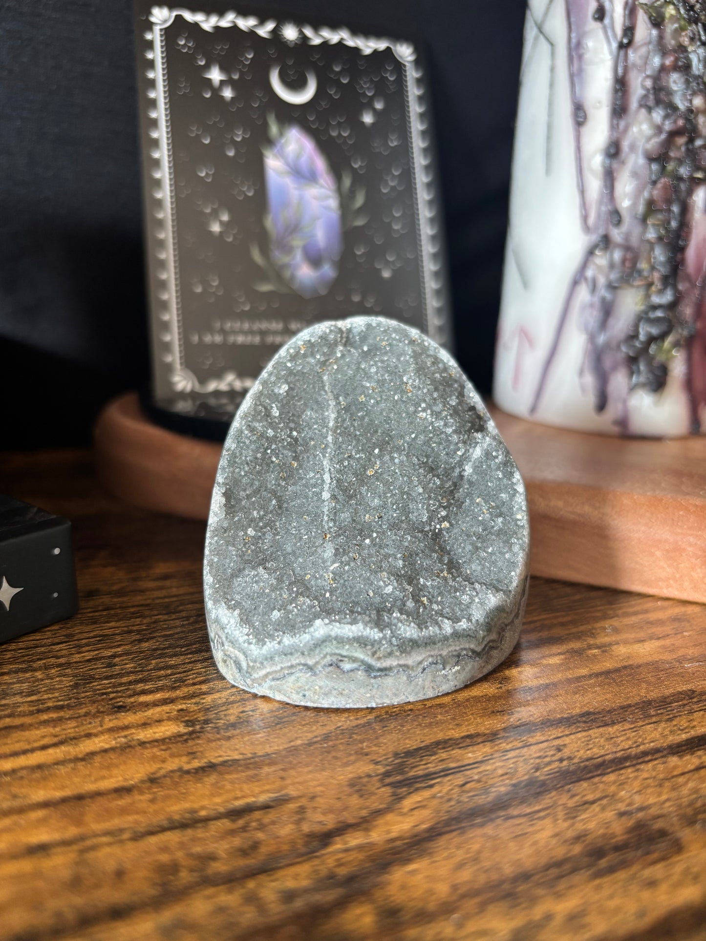 Black Amethyst Cut Base Piece