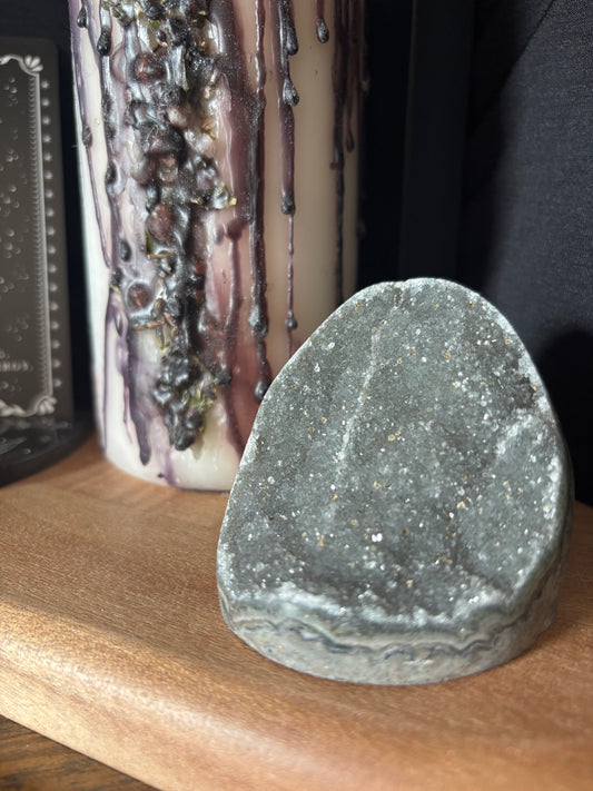 Black Amethyst Cut Base Piece