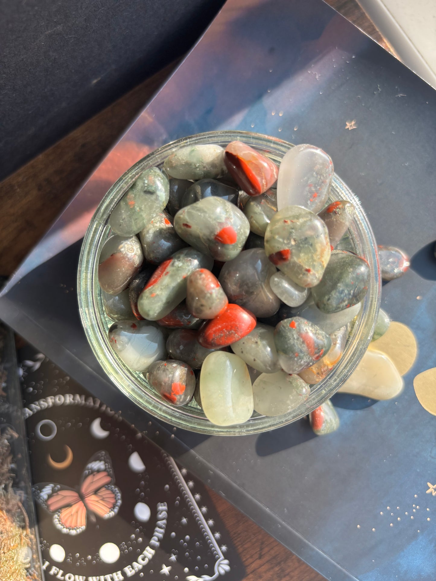 Bloodstone tumble stone