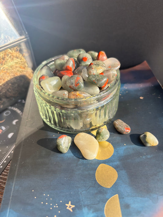 Bloodstone tumble stone