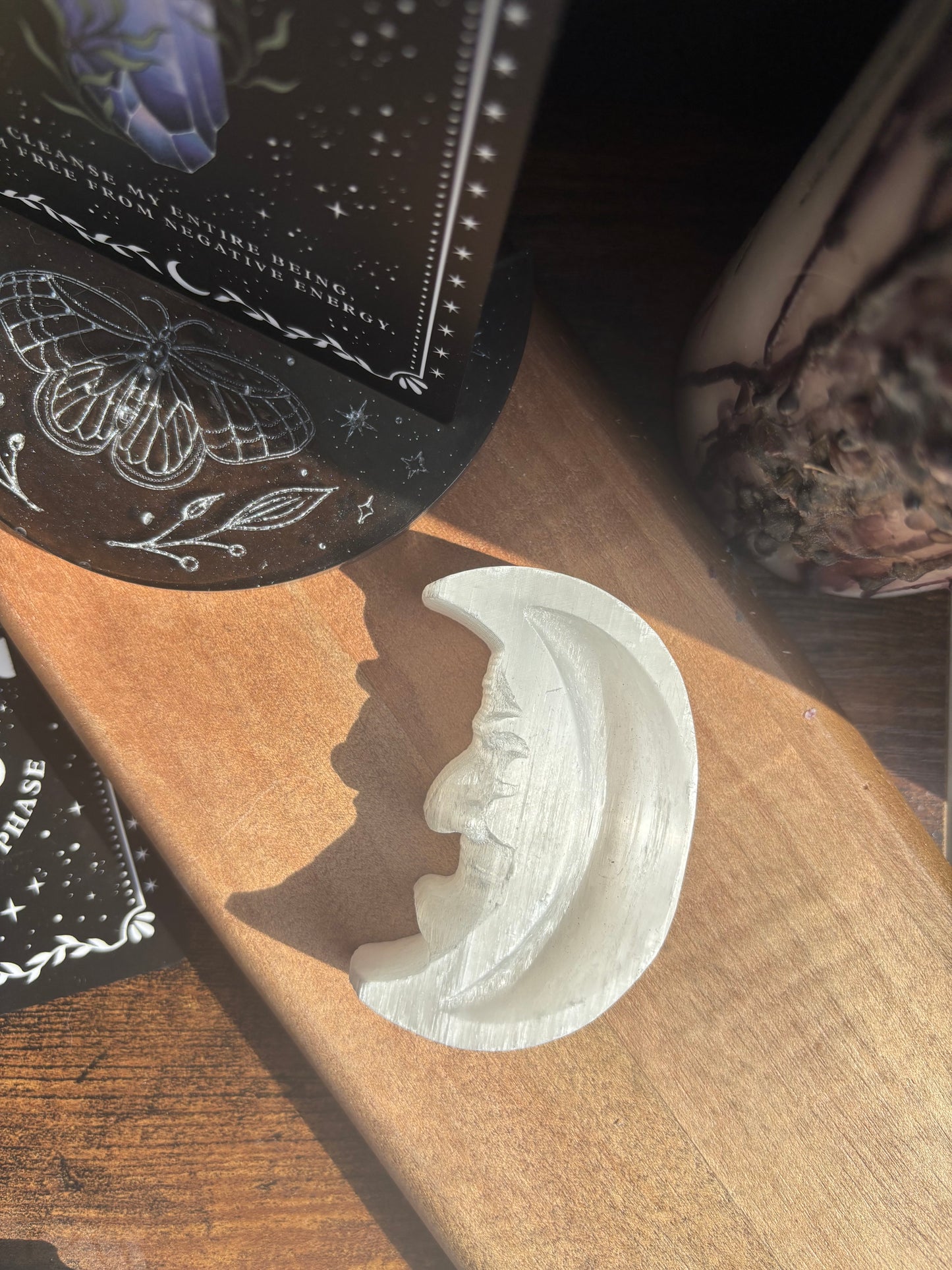 Selenite Moon Face